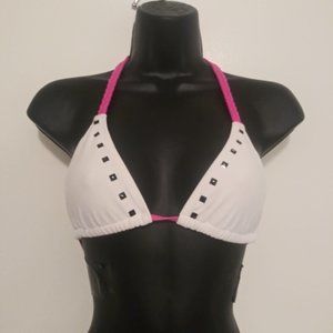 Vintage SoCal triangle studded bikini top
